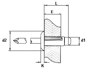 Nit aluminiowy, trebol, łeb płaski